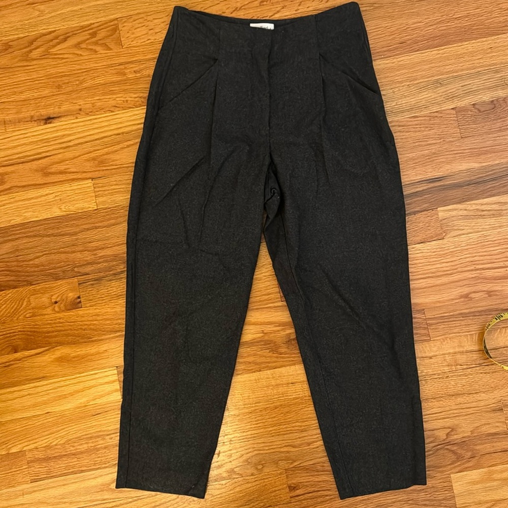 Wilfred wool blend high rise cropped pants size 2 dark heather gray